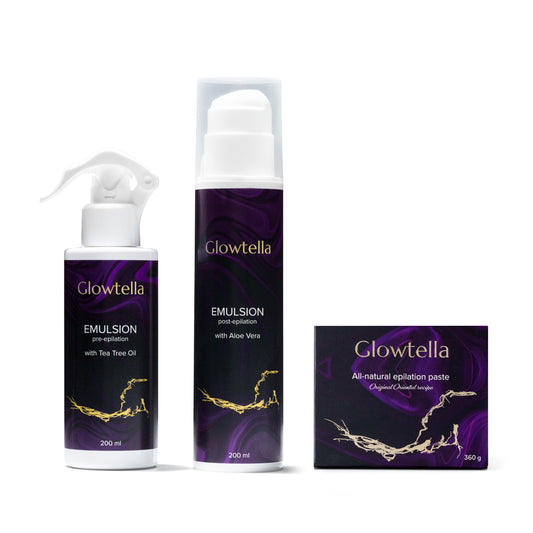 Glowtella 360 g + předepilační + poepilační emulze