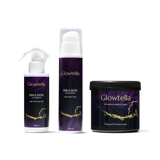 Glowtella 900 g + předepilační + poepilační emulze